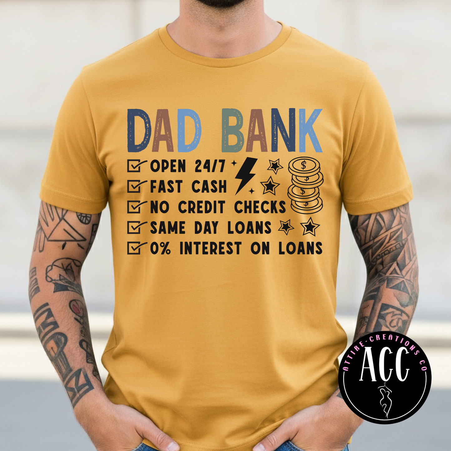 Dad Bank- Husband, Hero, Legend Graphic Tee