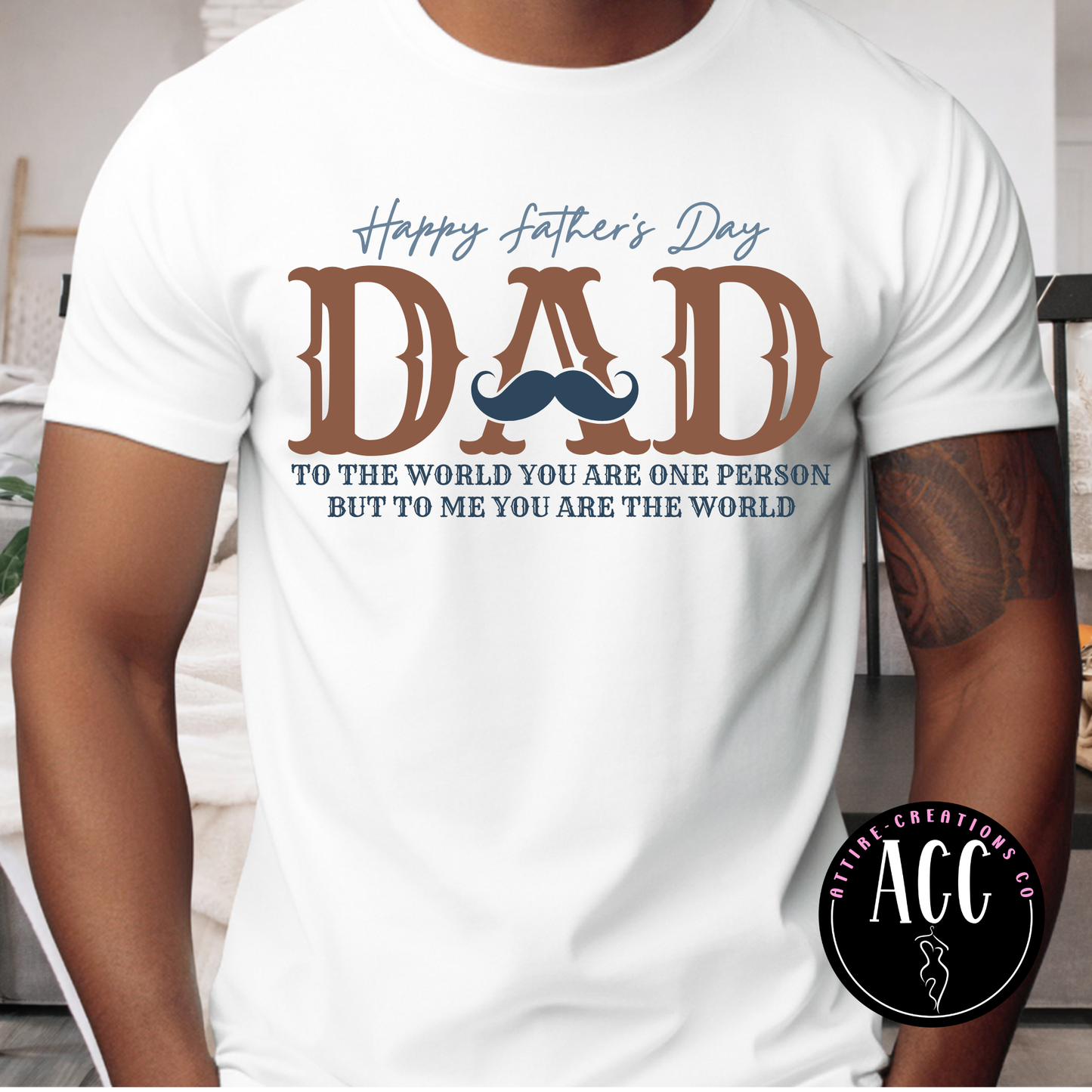 Happy Father's Day Mustache Dad Graphic Tee