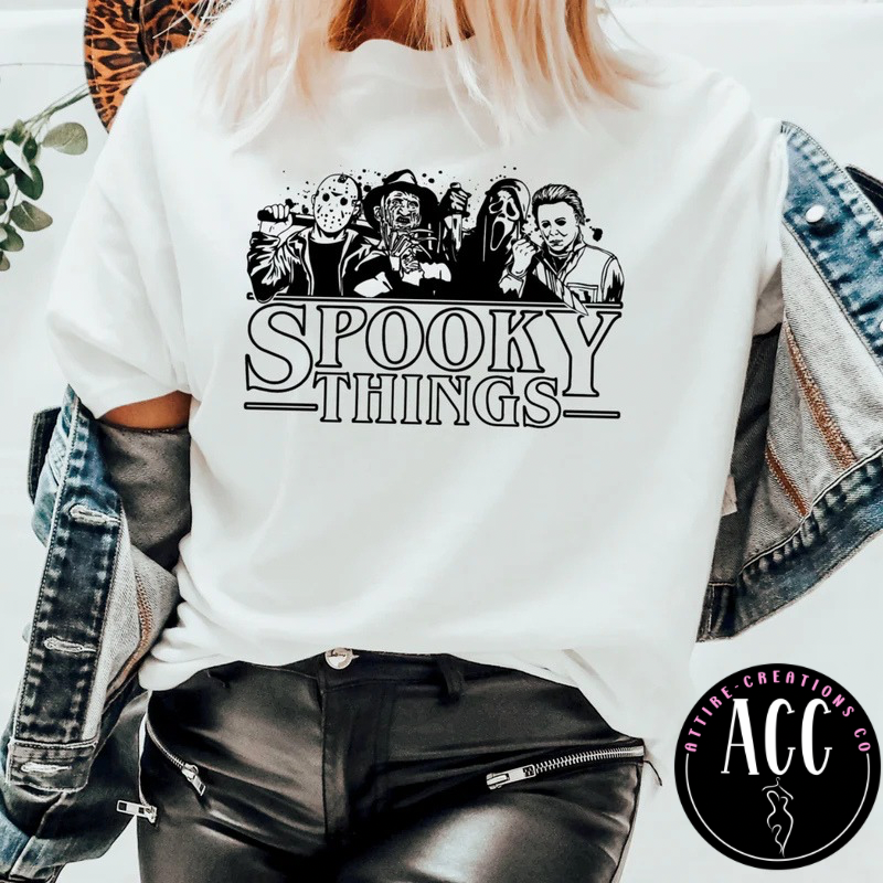 Spooky Things Horror Shirt- Freddy, Ghostface & more