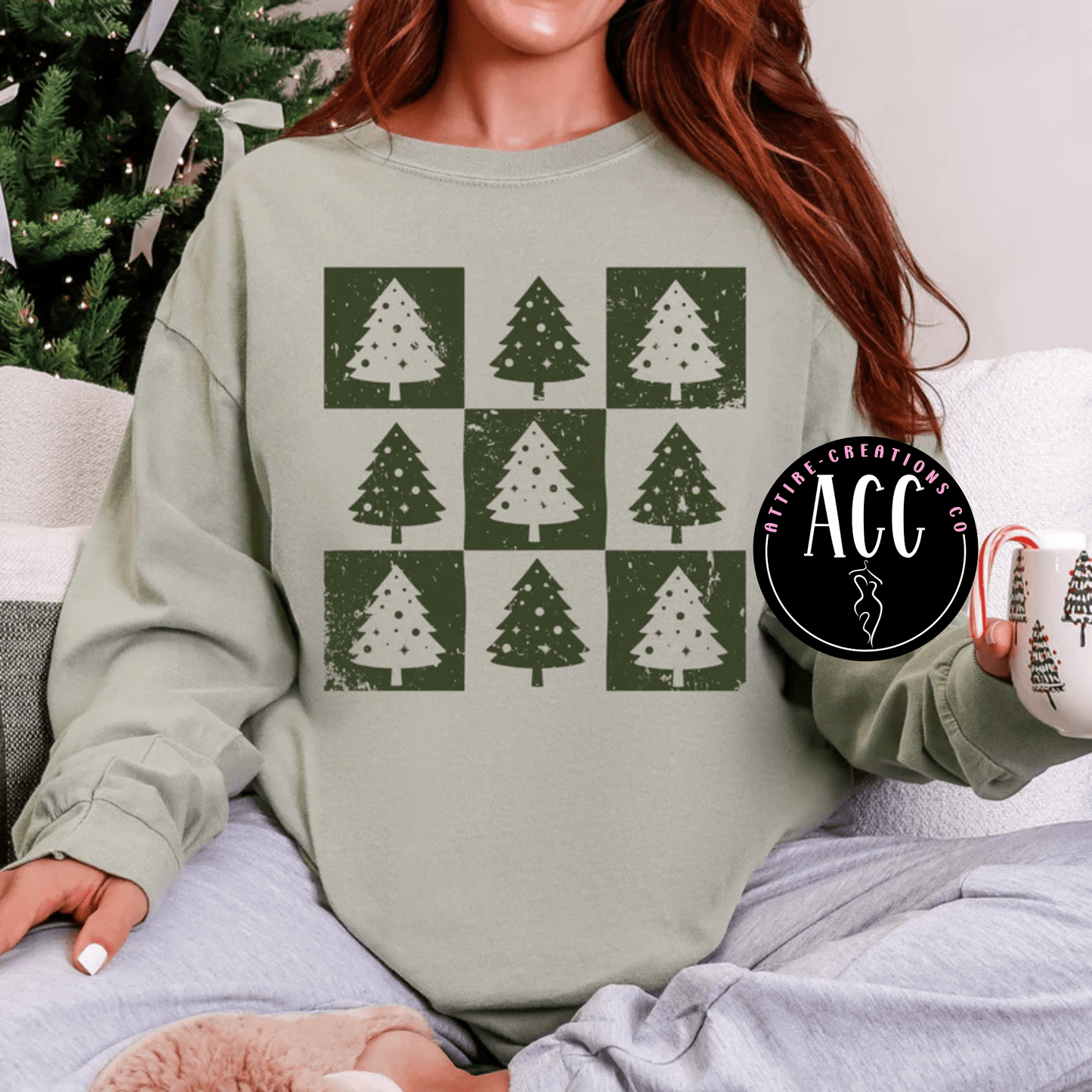Merry Christmas Checkered Variety Trees - Attire - Creations Co