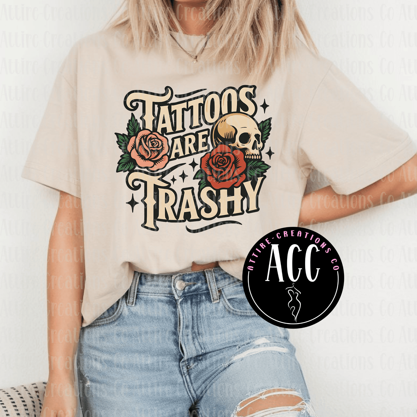 Tattoos Are Trash Tee | Bold Statement Shirt | Humor Graphic T-Shirt - Attire - Creations Co