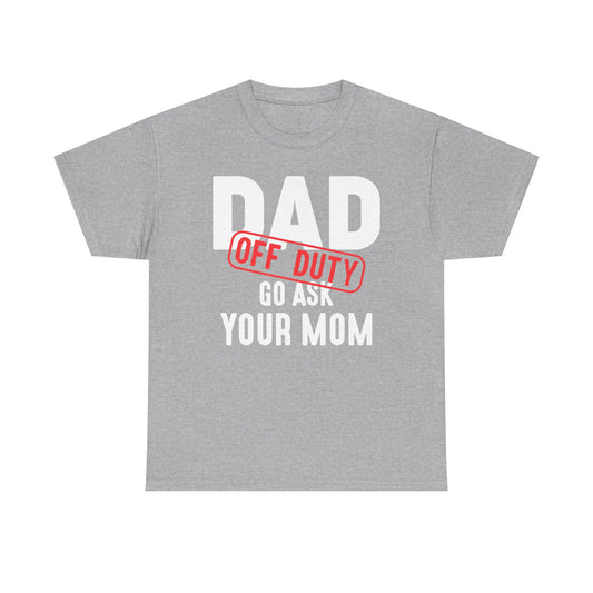 Off Duty Unisex Heavy Cotton Tee, Relaxed Fit T-Shirt, Comfortable Casual Wear, Everyday Style, Perfect Gift for Him