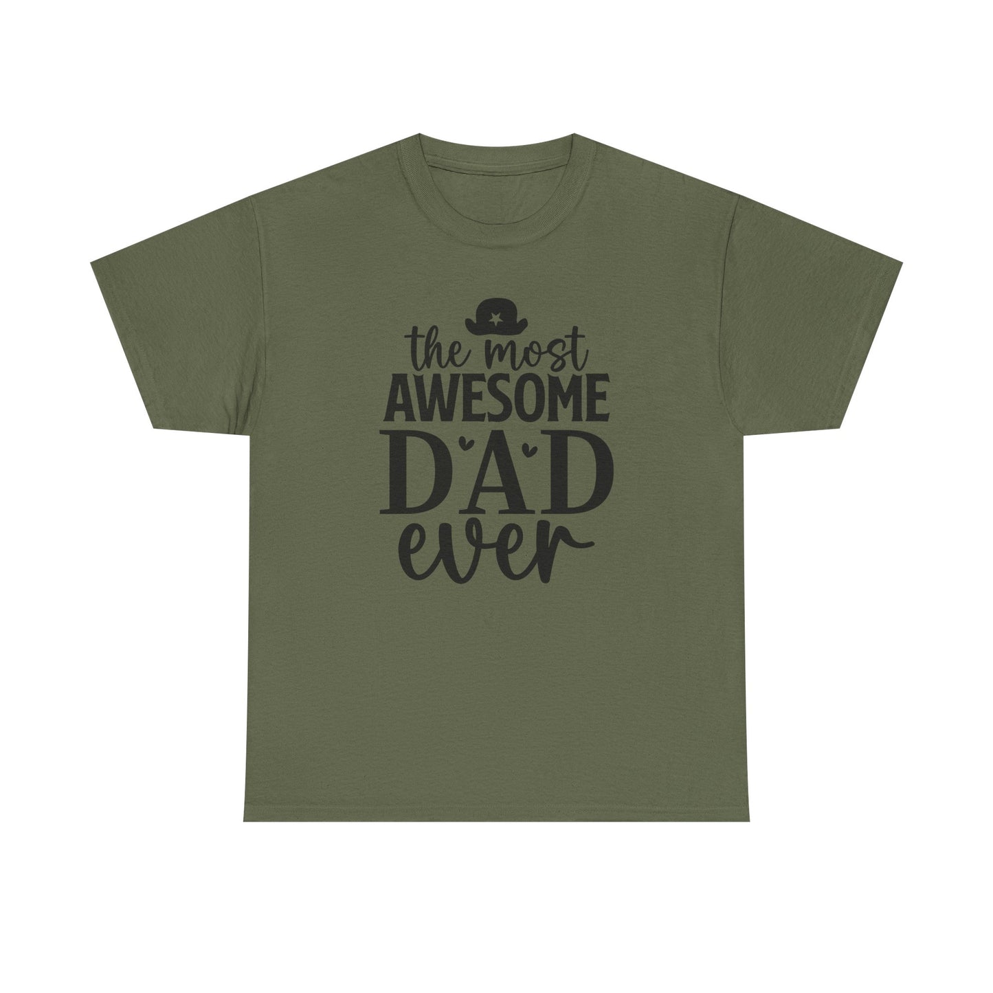 The Most Awesome Dad Ever Unisex Heavy Cotton Tee, Perfect Father's Day Gift, Dad Birthday Shirt, Gift for Him, Casual Father's Tee