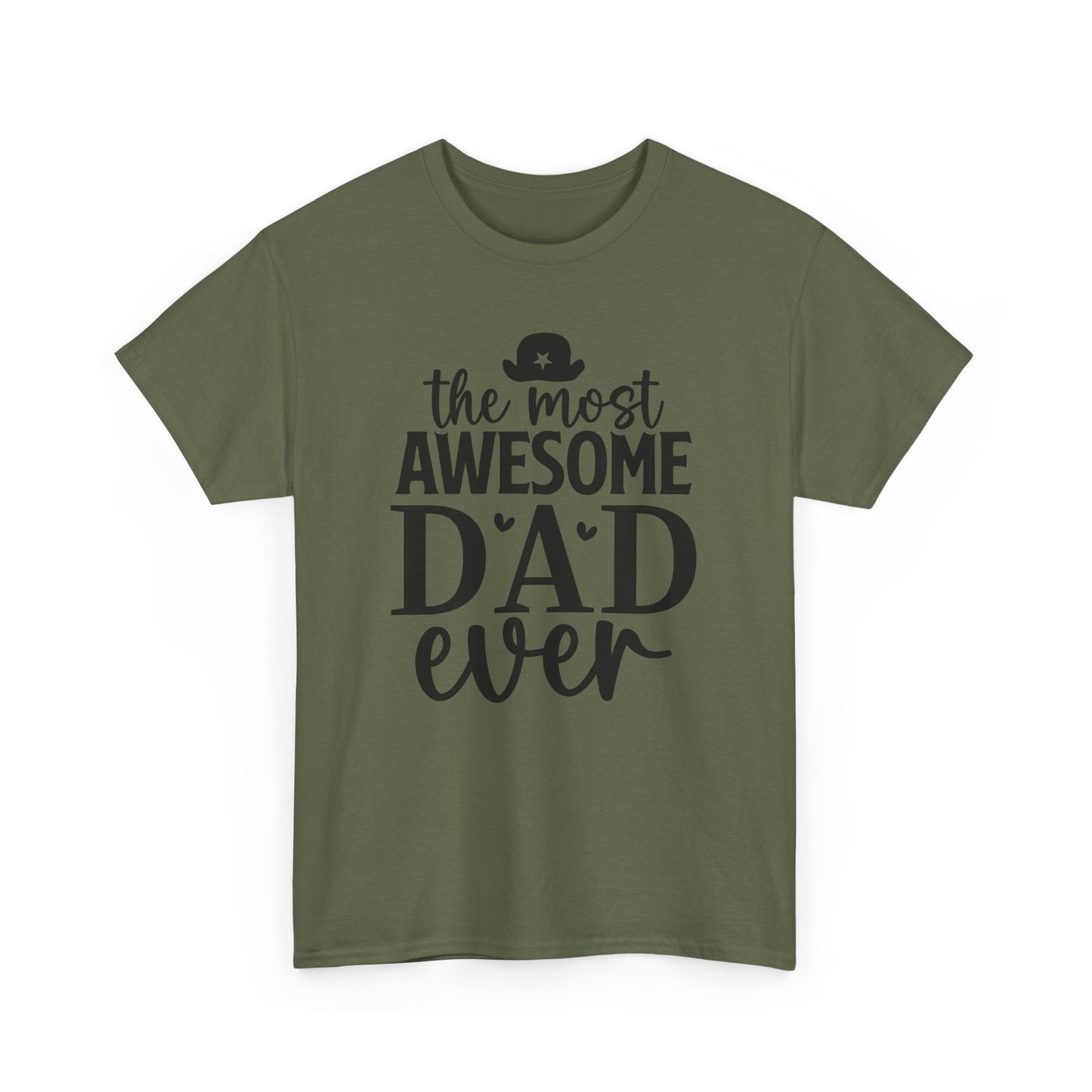 The Most Awesome Dad Ever Unisex Heavy Cotton Tee, Perfect Father's Day Gift, Dad Birthday Shirt, Gift for Him, Casual Father's Tee