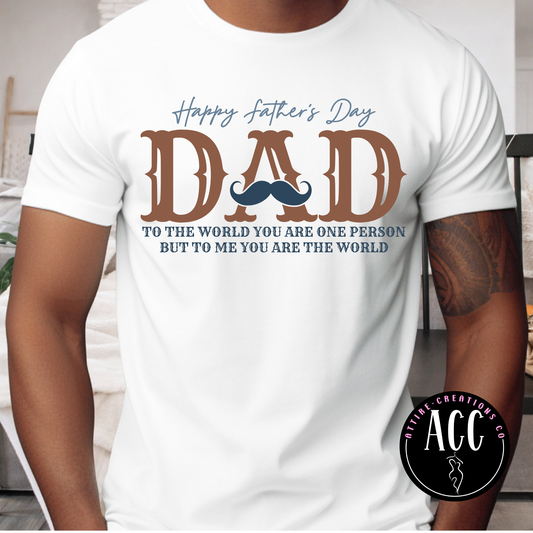 Happy Father's Day Mustache Dad Graphic Tee