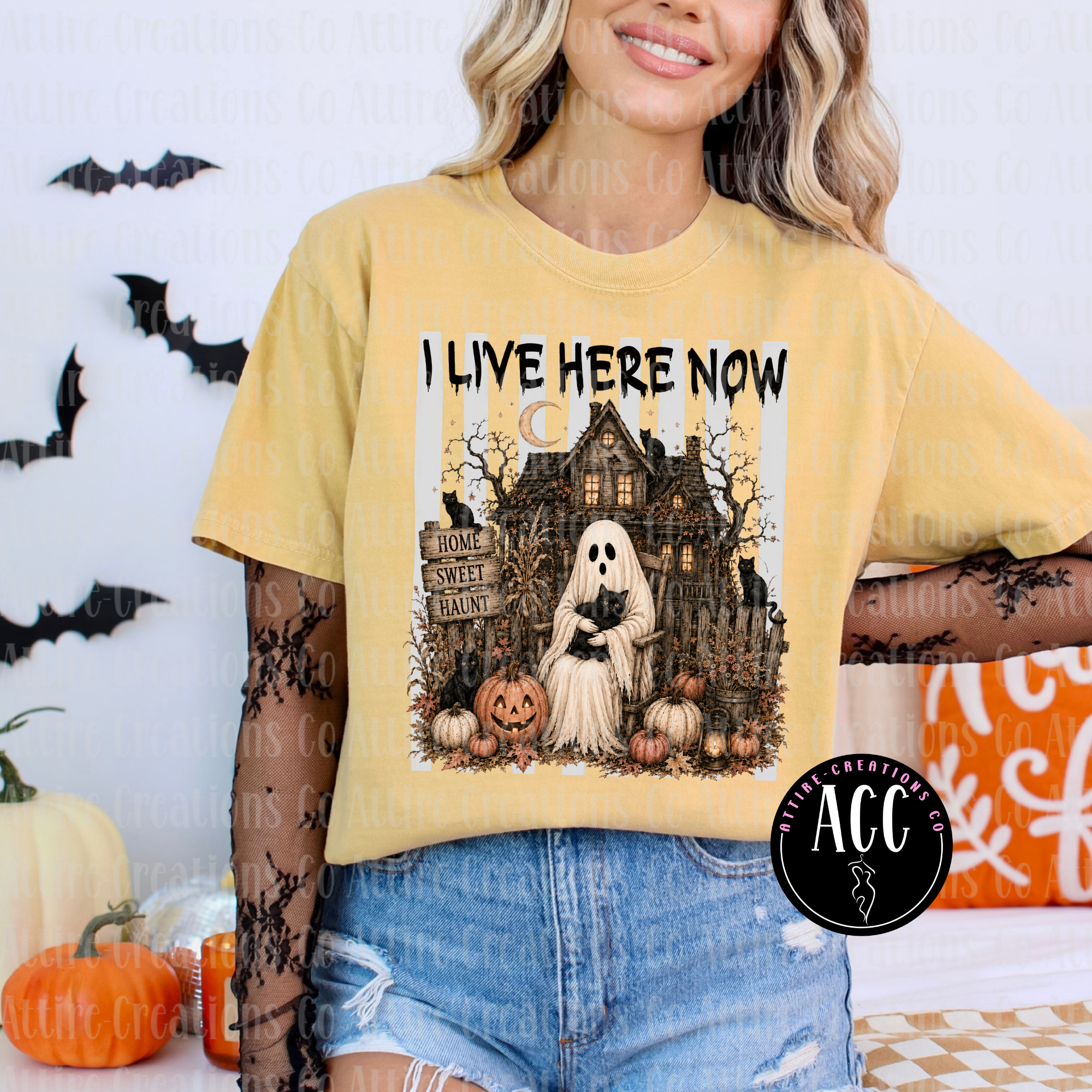 I Live Here Now Halloween Graphic T-Shirt