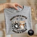 Freshly Booed Coffee Halloween Graphic T-Shirt