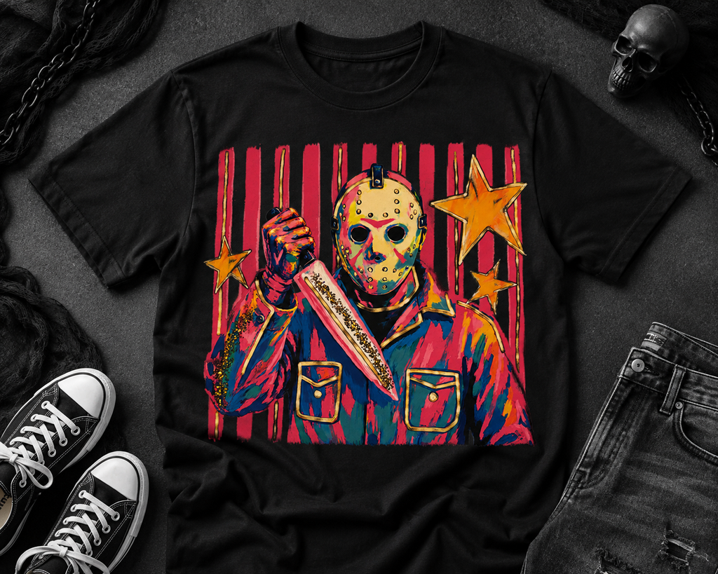Jason Voorhees Mask & Machete Graphic Tee
