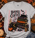 Books & Coffee Halloween Graphic T-Shirt