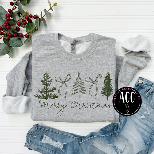 Merry Christmas- Trees & Bow