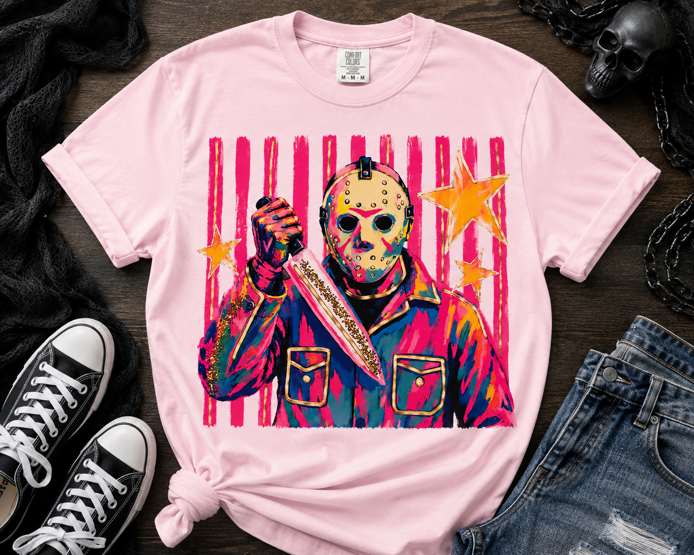 Jason Voorhees Mask & Machete Graphic Tee