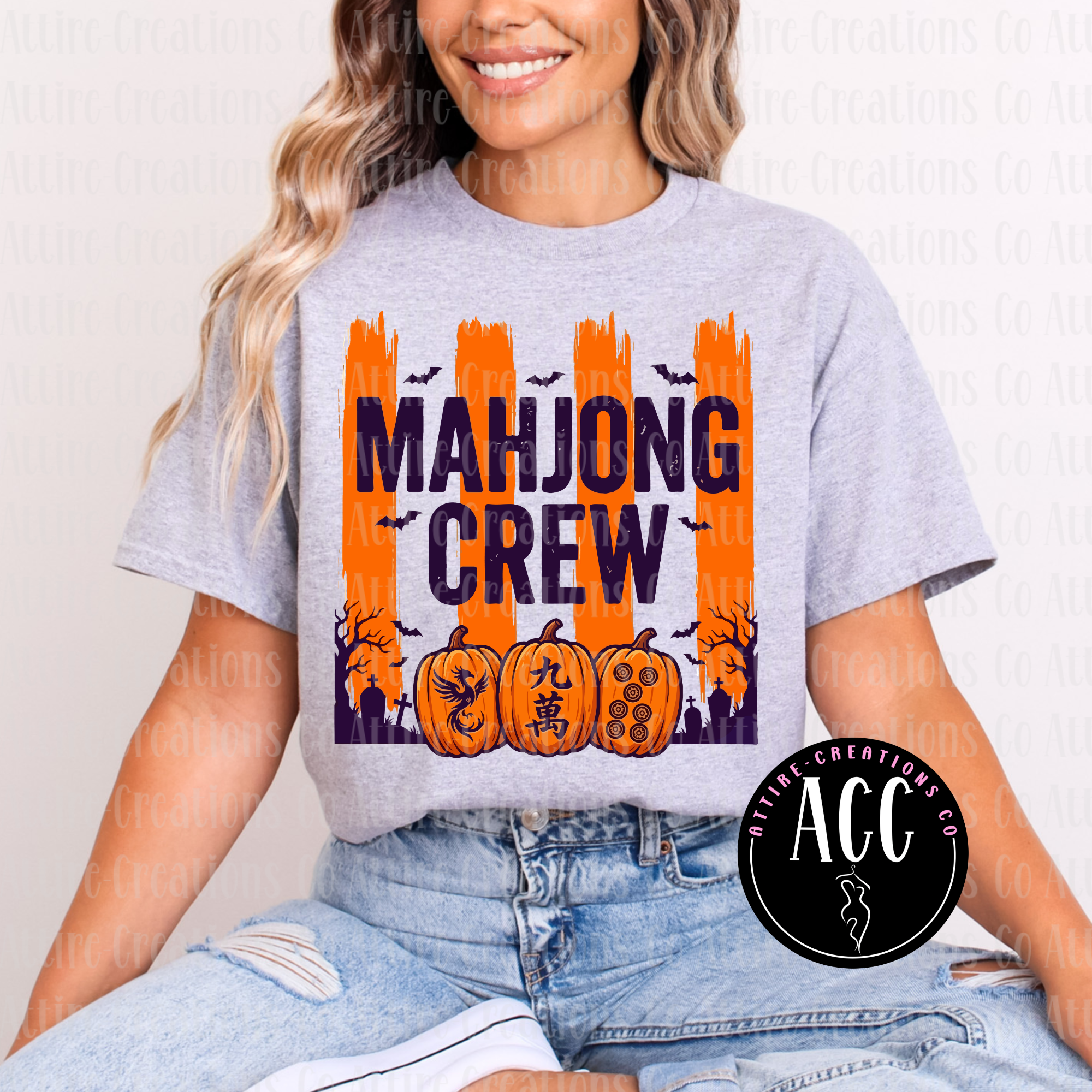 Mahjong Halloween Crew Graphic Tee