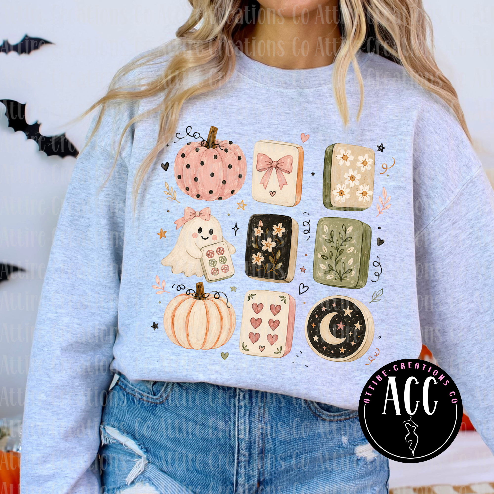 Pumpkin, Books & Mahjong Graphic Tee