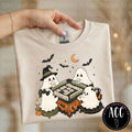 Ghosts playing Mahjong Halloween Graphic Tee
