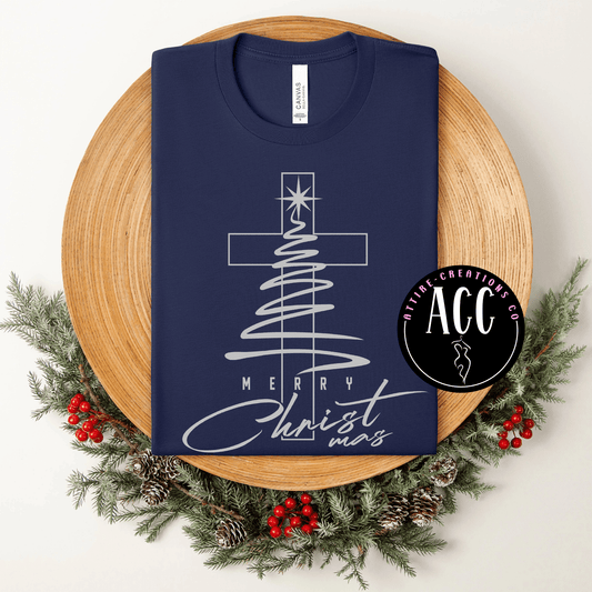 Merry Christmas Cross & Tree - Attire - Creations Co