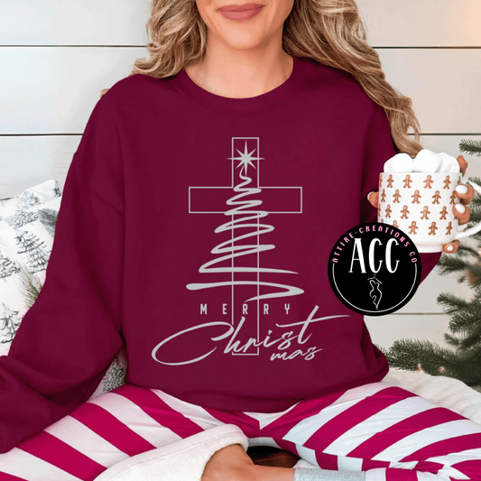 Merry Christmas Cross & Tree - Attire - Creations Co