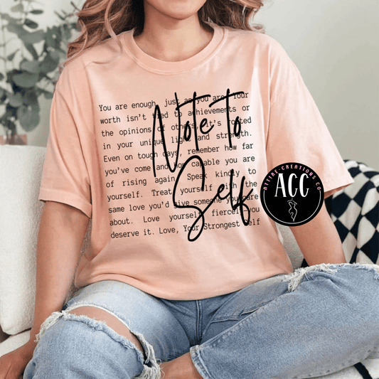 Note to Self - You are Enough, You are Worthy, Love Yourself, Mental Health - Attire - Creations Co
